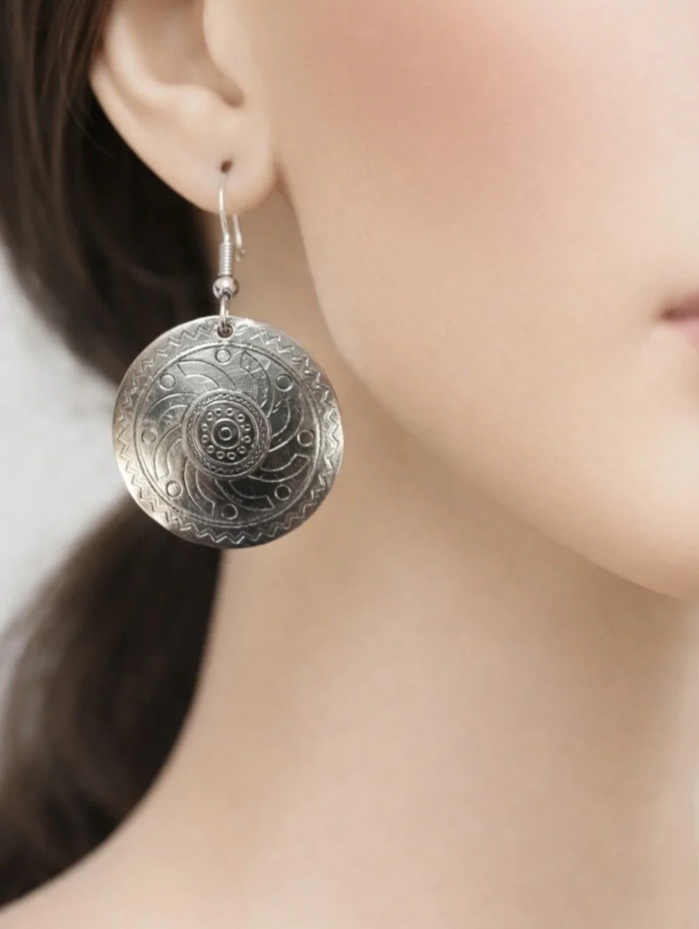 Intricate Silver Drop Earrings – Lightweight Women’s Fashion Statement Jewelry
